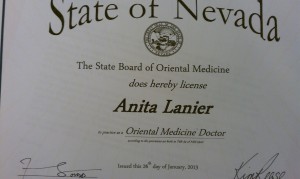 Anita Lanier's Nevada license